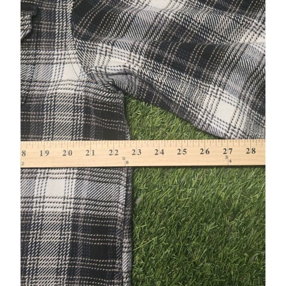 Orvis Men's Large Flannel Shirt Black White Grey Plaid Button Down Long Sleeve L - Picture 7 of 7